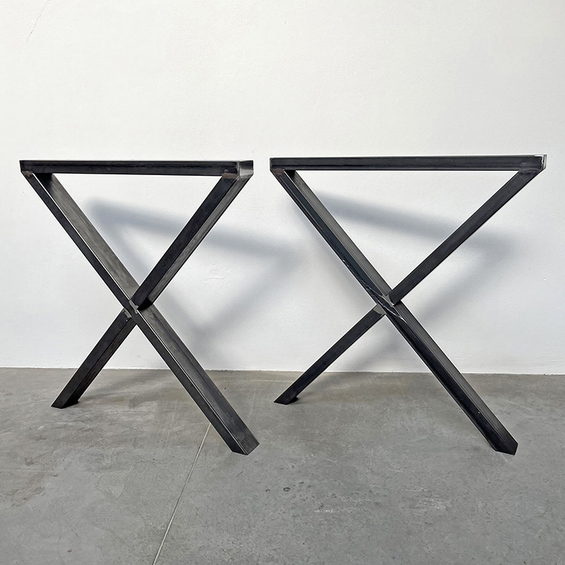 Gambe per tavolo in ferro a forma di X, stile industrial